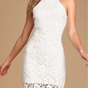 Lulus Love Poem Ivory Lace Mini Dress Size M